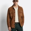 695e59fe59f447123fa569e8.jpg Tan Brown Suede Field Jacket | Men's Leather Shacket | Classic Button-Up Outerwear