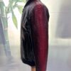 Men's Genuine Python Leather Black Red Bespoke Luxury Bomber Jacket
