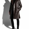 Men's Lambskin Leather Trench Coat: Shearling Fur Collar