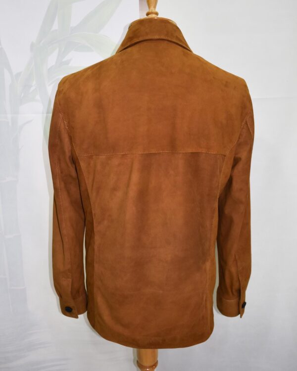 Tan Brown Suede Field Jacket | Men's Leather Shacket | Classic Button-Up Outerwear