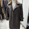 Men's Lambskin Leather Trench Coat: Shearling Fur Collar