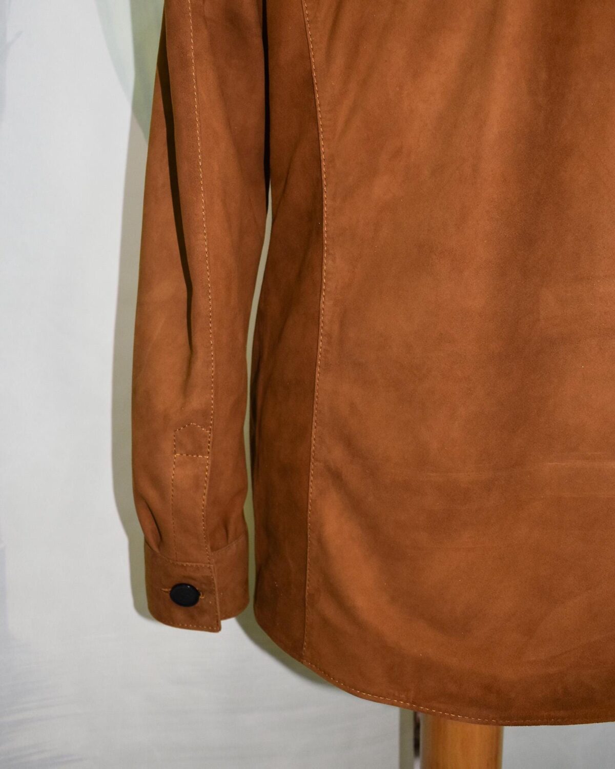 695e5a0559f447123fa56edd.jpg Tan Brown Suede Field Jacket | Men's Leather Shacket | Classic Button-Up Outerwear