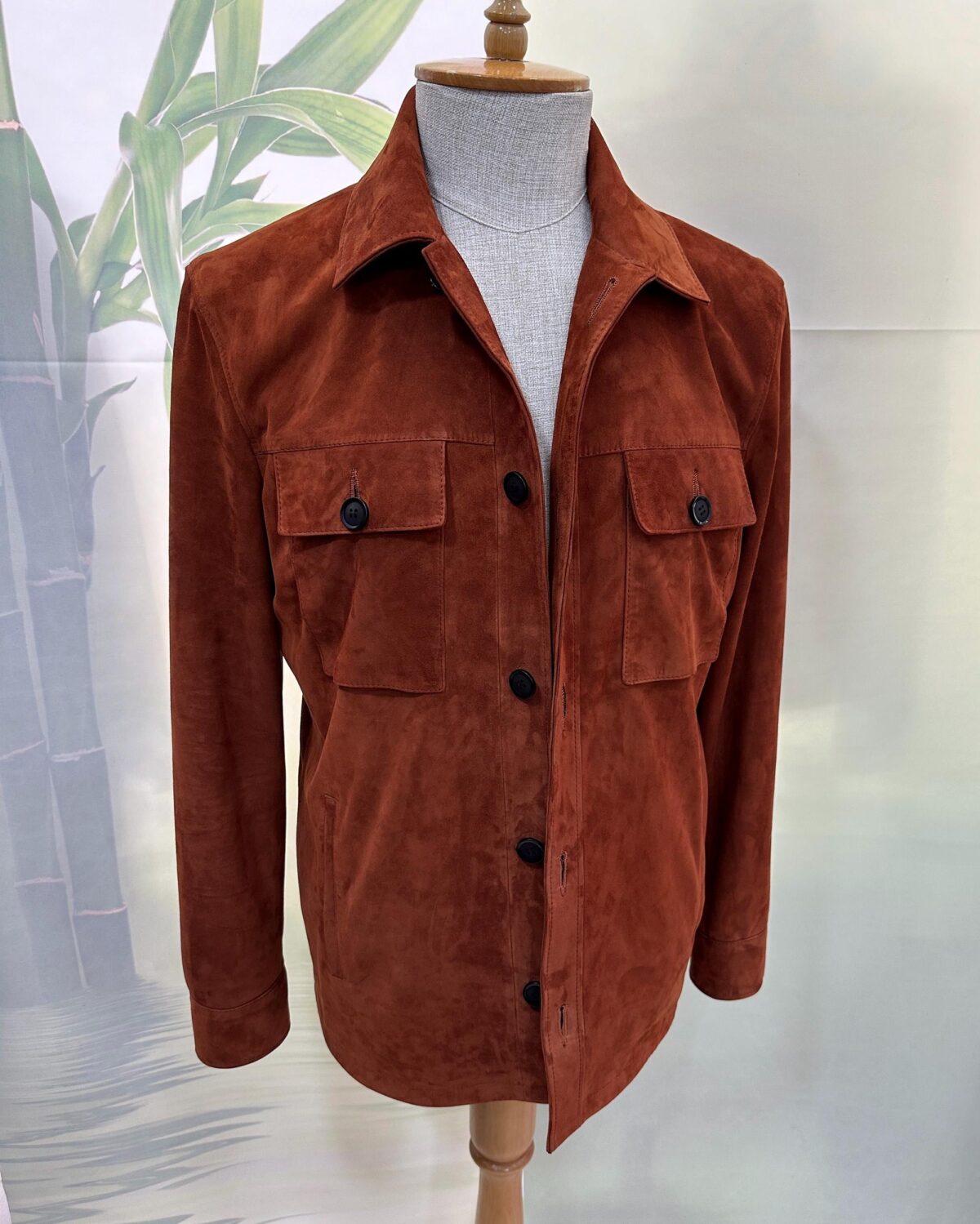 695e5a0559f447123fa56f37.jpg Tan Brown Suede Field Jacket | Men's Leather Shacket | Classic Button-Up Outerwear