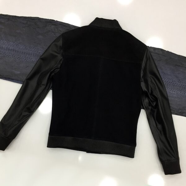 Men's Suede Jacket: Python Trim, Zip Pockets