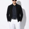 Metis Suede Stand Collar Jacket - Luxury Minimalist Genuine Leather Blouson Coat
