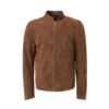 Metis Suede Stand Collar Jacket - Luxury Minimalist Genuine Leather Blouson Coat