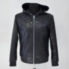 Men's Genuine Python Leather Luxury Snake Skin Exotic Hoodie Jacket
