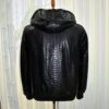 Men's Genuine Python Leather Luxury Snake Skin Exotic Hoodie Jacket