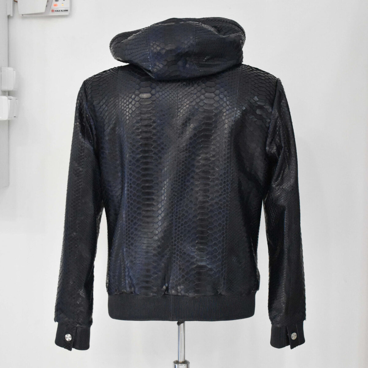 Men's Genuine Python Leather Luxury Snake Skin Exotic Hoodie Jacket