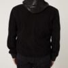 Men's Black Python Leather Suede Hoodie Jacket