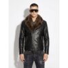 695e5a1a59f447123fa57547.jpg Genuine Python Leather Fur Collar Men's Luxury Exotic Snake Skin Black Motorcycle Biker Jacket