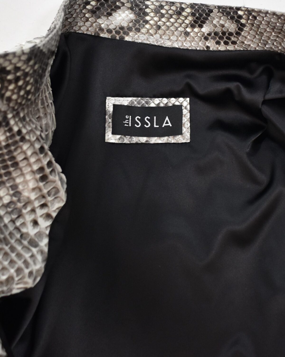 Men's Natural White And Black Python Leather Moto Jacket