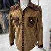 695e5a2359f447123fa5772b.jpg Two-Tone Brown Suede Field Jacket | Contrast Panel Leather Shacket | Men's Shirt Outerwear