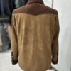 695e5a2359f447123fa5772d.jpg Two-Tone Brown Suede Field Jacket | Contrast Panel Leather Shacket | Men's Shirt Outerwear