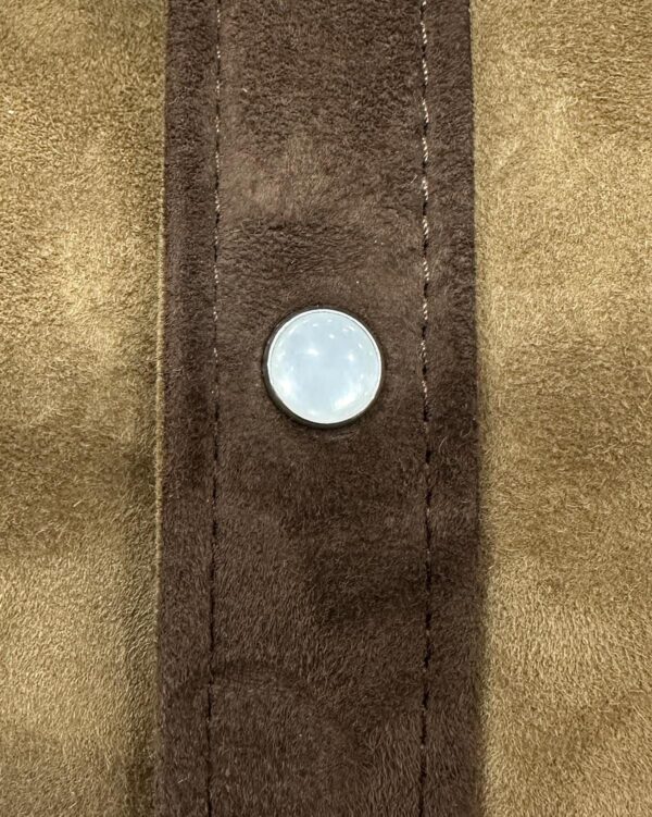 Two-Tone Brown Suede Field Jacket | Contrast Panel Leather Shacket | Men's Shirt Outerwear