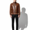 Men's Genuine Python Leather Luxury Suede Brown Bomber Jacket