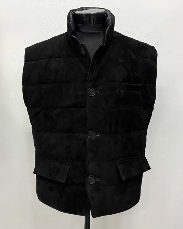 Men's Genuine Metis Suede Quilted Puffer Vest