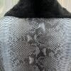 Genuine Python Leather Mink Fur Collar Men's Grey Luxury Biker Jacket