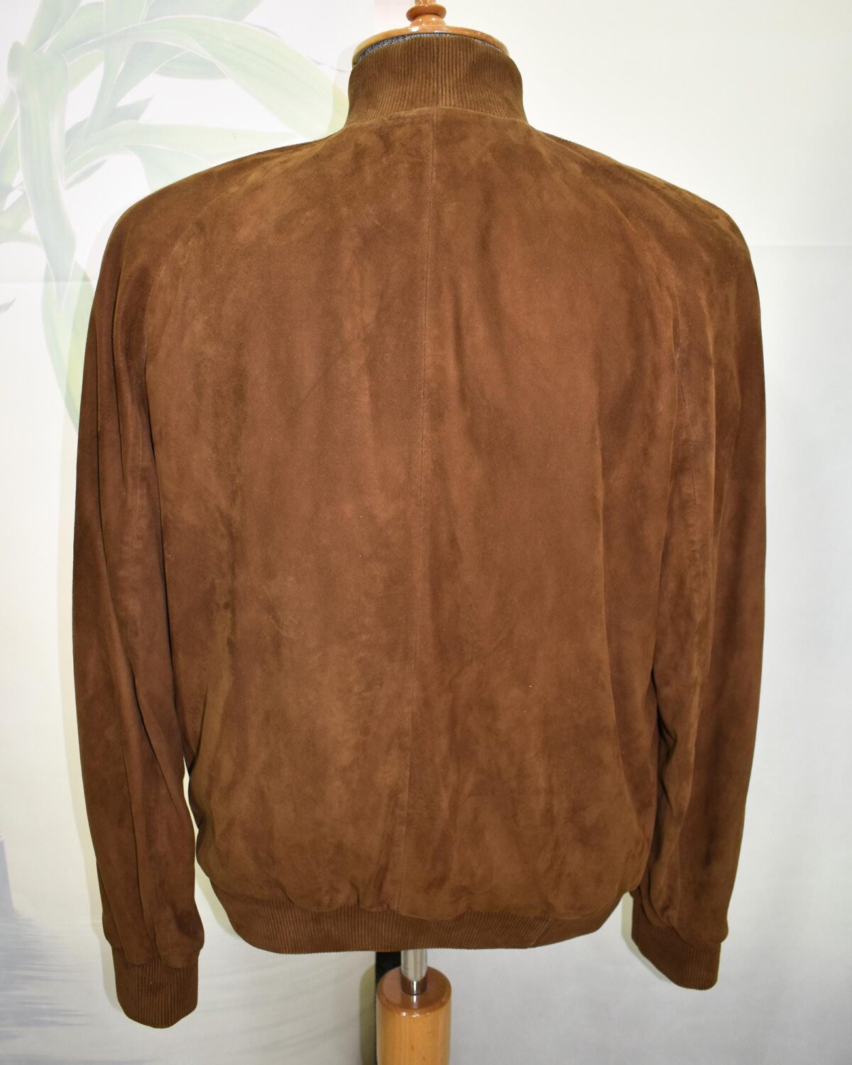 Men's Genuine Python Leather Luxury Suede Brown Bomber Jacket