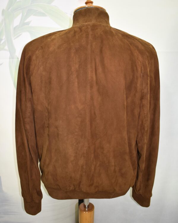 Men's Genuine Python Leather Luxury Suede Brown Bomber Jacket
