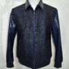 Hand Woven Intrecciato Knitted Python & Pony Fur Bomber Jacket