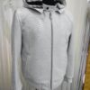 Genuine Python Leather Removable Real Rex Fur Lining Men's Grey Hoodie Jacket