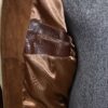 Men's Genuine Python Leather Luxury Suede Brown Bomber Jacket