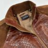 Men's Genuine Python Leather Luxury Suede Brown Bomber Jacket