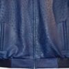 Genuine Ostrich Quill Leather Men's Navy Blue Luxury Handmade Jacket