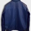Genuine Ostrich Quill Leather Men's Navy Blue Luxury Handmade Jacket