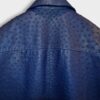 Genuine Ostrich Quill Leather Men's Navy Blue Luxury Handmade Jacket