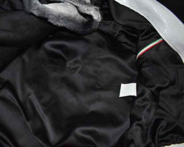 Genuine Python Leather Removable Real Rex Fur Lining Men's Grey Hoodie Jacket