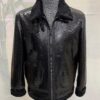 Men's Genuine Python Leather Aviator Jacket: Shearling Fur Lining