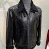 Men's Genuine Python Leather Aviator Jacket: Shearling Fur Lining