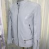 Genuine Python Leather Men's Exotic Snake Skin White Handmade Moto Jacket