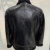 Men's Genuine Python Leather Aviator Jacket: Shearling Fur Lining