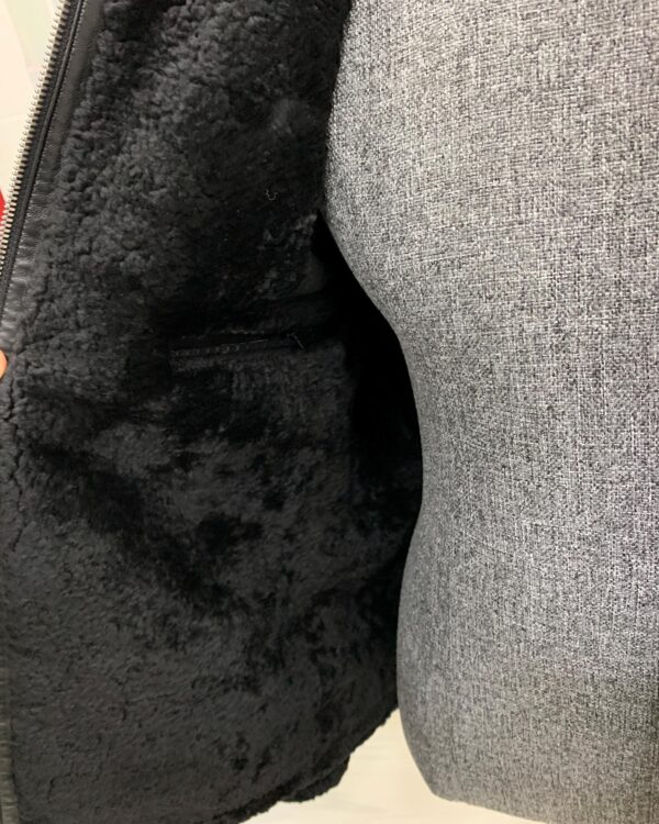 Men's Genuine Python Leather Aviator Jacket: Shearling Fur Lining