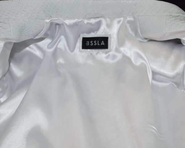 Genuine Python Leather Men's Exotic Snake Skin White Handmade Moto Jacket