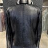 695e5a3359f447123fa57b51.jpg Genuine Python Skin Rex Fur Collar Men's Exotic Leather Luxury Black Jacket