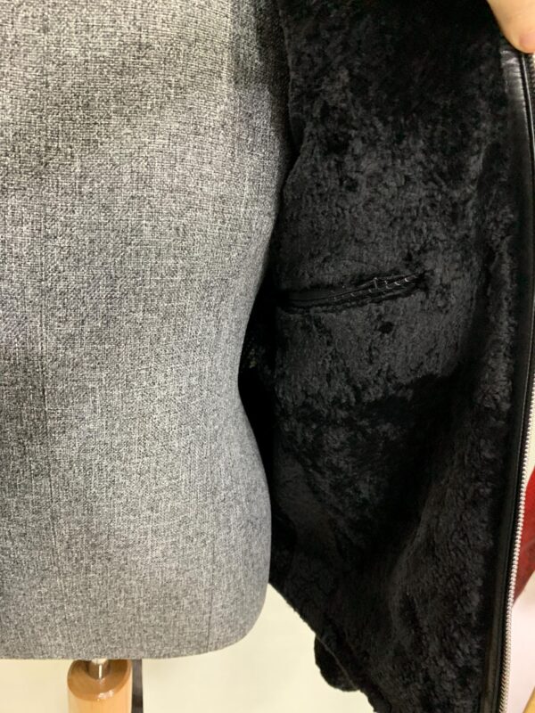 Men's Genuine Python Leather Aviator Jacket: Shearling Fur Lining