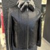695e5a3459f447123fa57bc6.jpg Genuine Python Skin Rex Fur Collar Men's Exotic Leather Luxury Black Jacket
