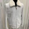695e5a3559f447123fa57c61.jpg Men's Genuine Python Skin Removable Mink Fur Collar White Exotic Leather Jacket