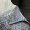 Men's Genuine Python Skin Removable Mink Fur Collar Blue Exotic Leather Jacket
