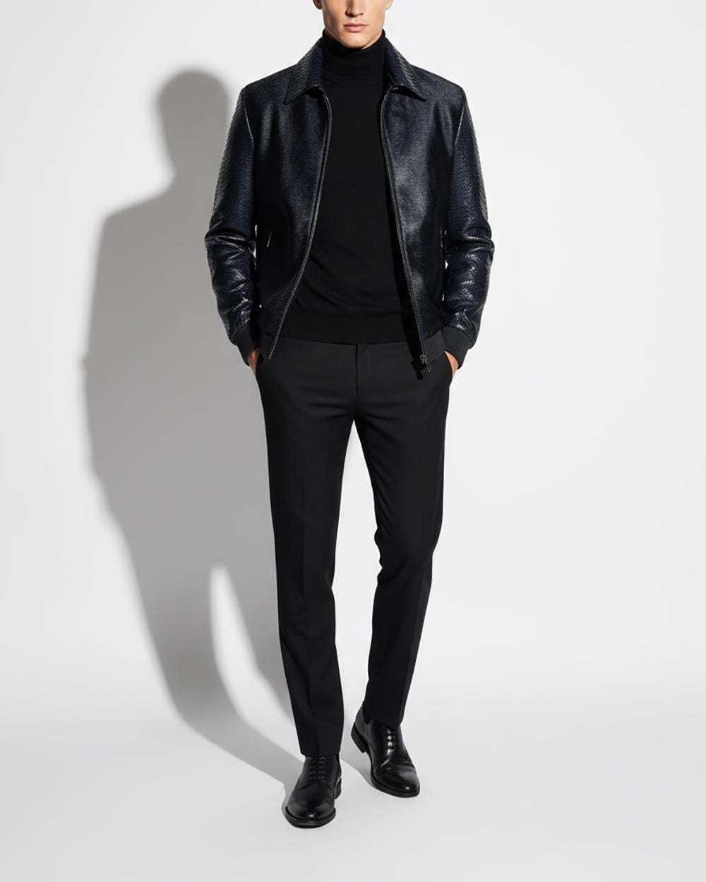 Genuine Python & Pony Hair Bomber Jacket - Handmade Luxury