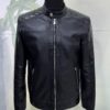 695e5a3959f447123fa57db4.jpg Men's Real Python Skin Trim Genuine Leather Black Luxury Moto Jacket