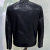 695e5a3959f447123fa57dba.jpg Men's Real Python Skin Trim Genuine Leather Black Luxury Moto Jacket