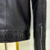 695e5a3a59f447123fa57e5e.jpg Men's Real Python Skin Trim Genuine Leather Black Luxury Moto Jacket