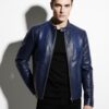 695e5a3b59f447123fa57e60.jpg Real Python Leather Genuine Exotic Skin Men's Black Navy Blue Luxury Jacket