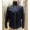 695e5a3b59f447123fa57e73.jpg Real Python Leather Genuine Exotic Skin Men's Black Navy Blue Luxury Jacket