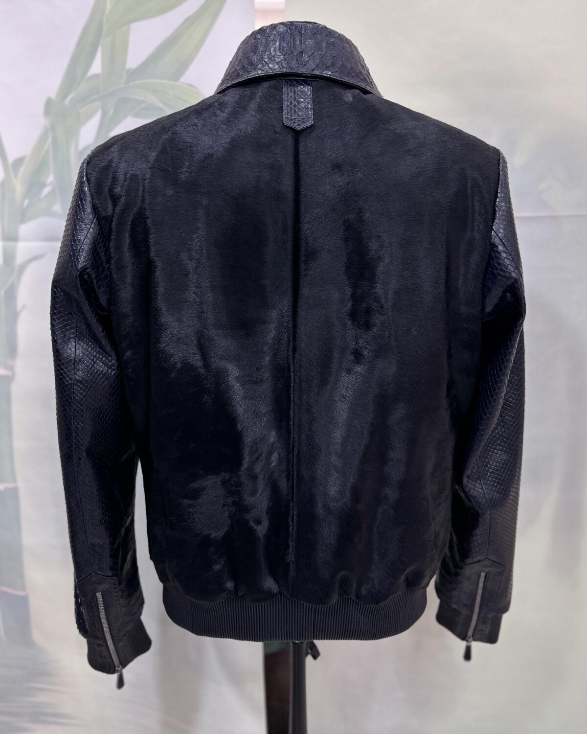 Genuine Python & Pony Hair Bomber Jacket - Handmade Luxury